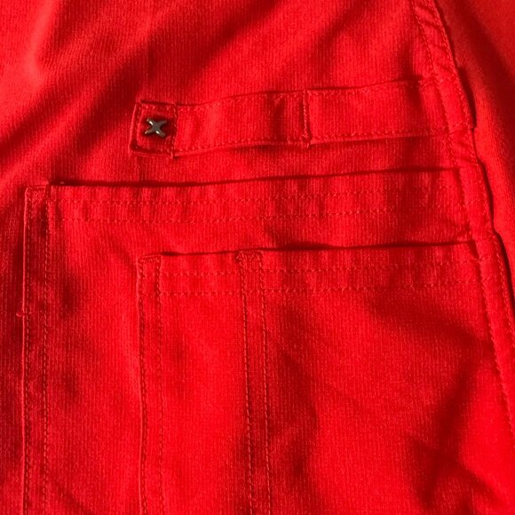 Cherokee Iflex Womens Red V-Neck Scrub Top Size Medium Pockets Stretch CK605 - Picture 2 of 6
